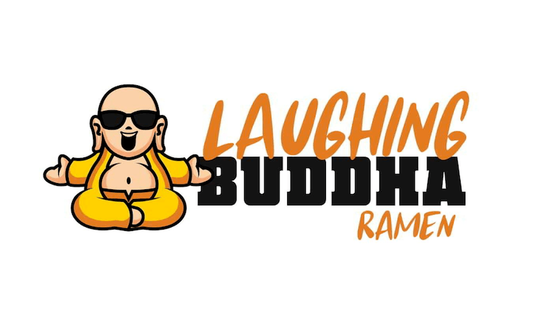 A screenshot of the Laughing Buddha Ramen logo. A restaurant in the food court at the Aria Hotel and Casino Las Vegas.