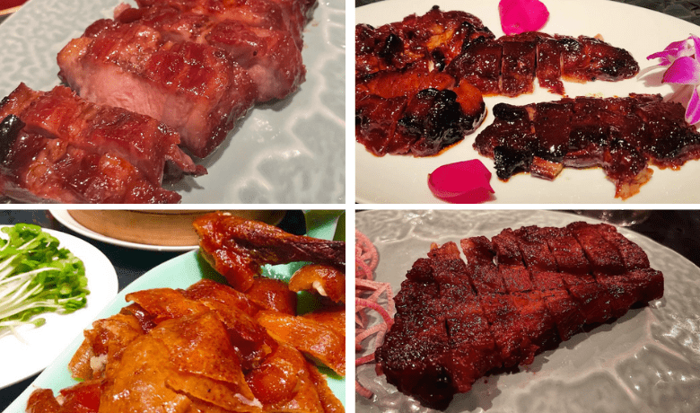 A screenshot of various Chinese style BBQ and roasts from Red Plate Restaurant in the Cosmopolitan Hotel and Casino Las Vegas.